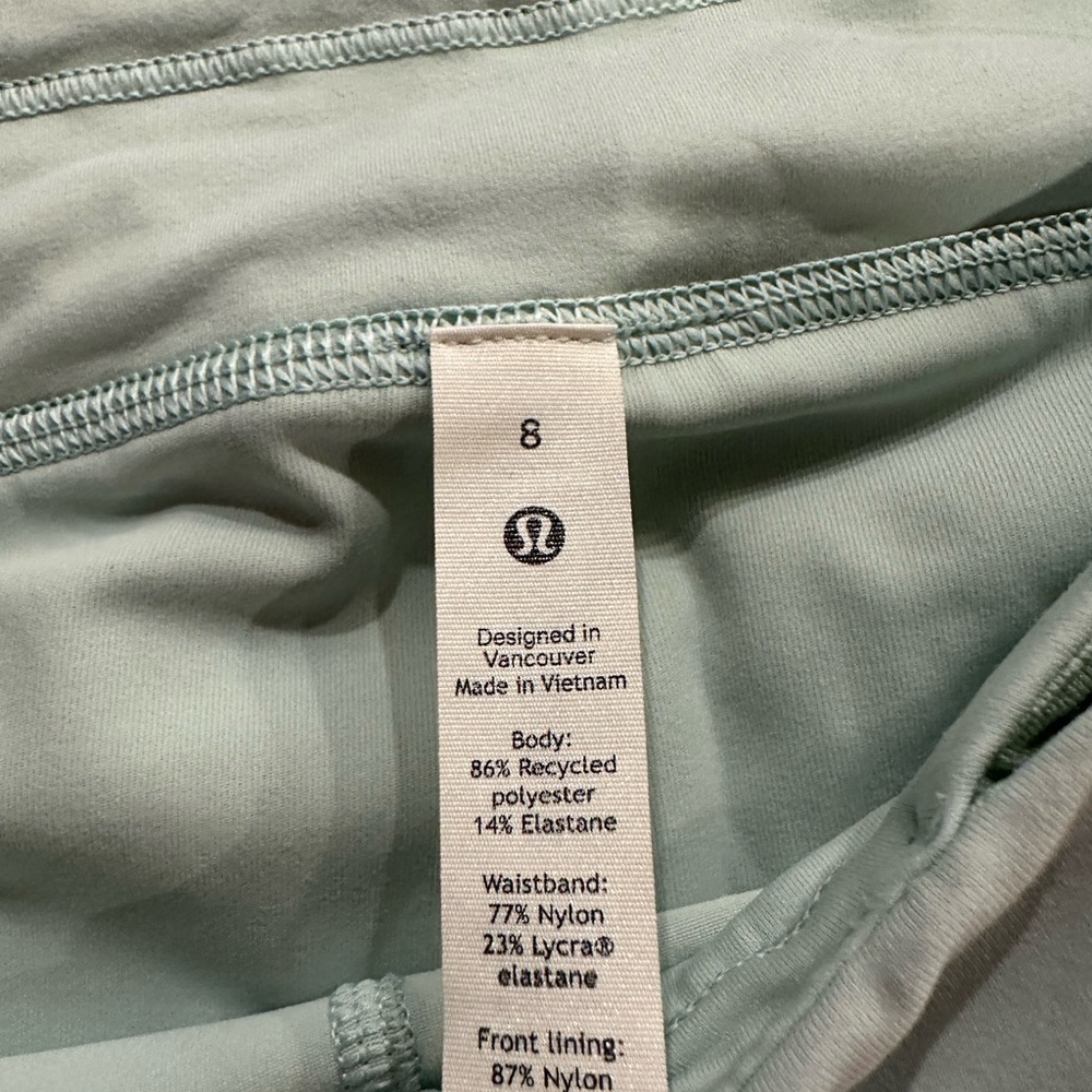 lululemon pace rival tennis running skort light mint green - Picture 2 of 2